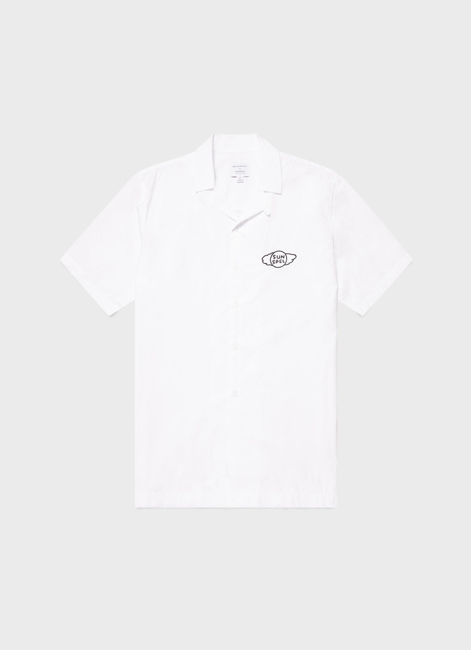 Men's David Shrigley Camp Collar Shirt in White