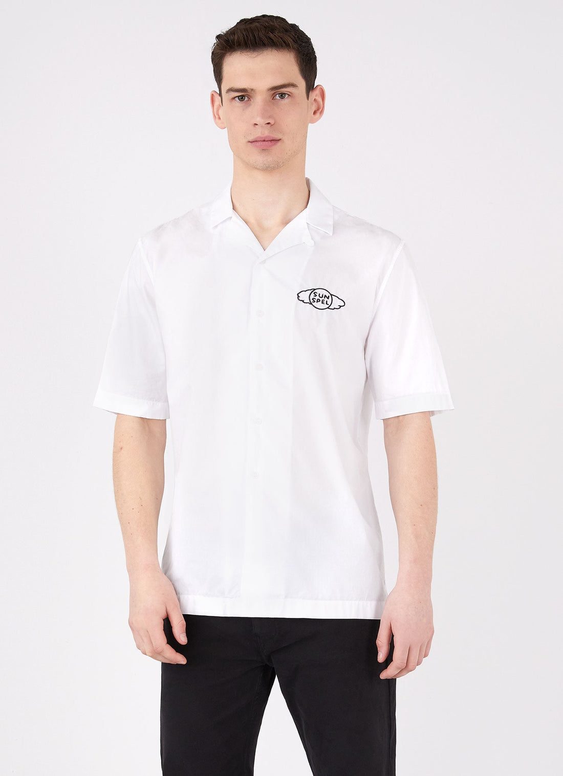 Men's David Shrigley Camp Collar Shirt in White