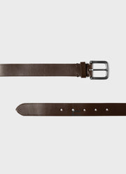 Men's 30mm Chunky Leather Belt in Brown