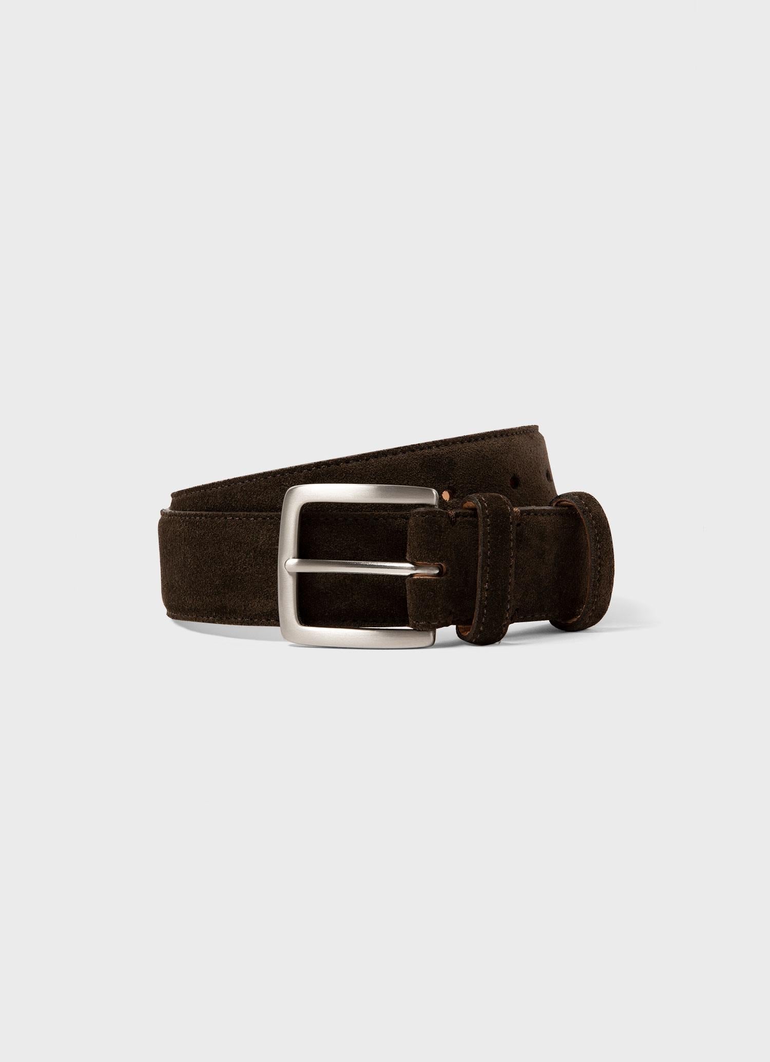 Men's Suede Belt in Brown