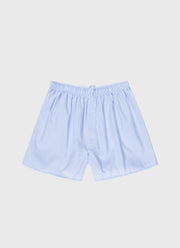 Men's Classic Boxer Shorts in Light Blue Micro Gingham