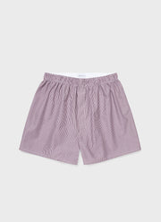 Men's Classic Boxer Shorts in Port/White Stripe
