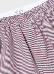 Men's Classic Boxer Shorts in Port/White Stripe