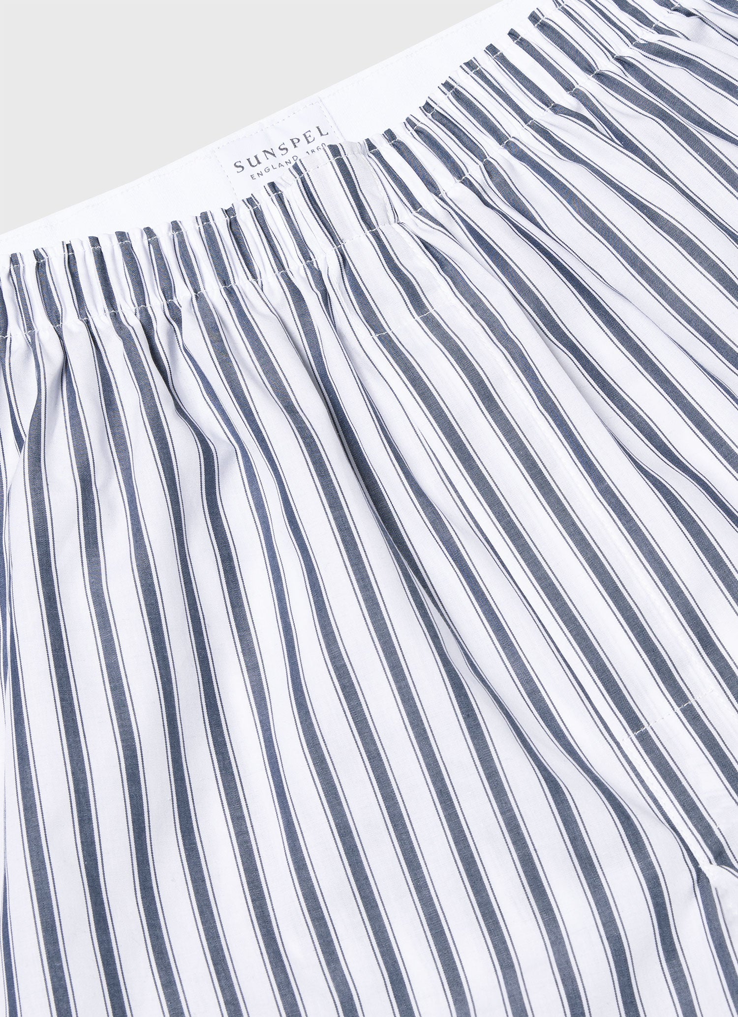 Men's Classic Boxer Shorts in White/Navy Stripe