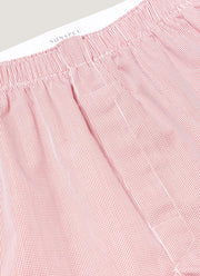 Men's Classic Boxer Short in Red Micro Gingham