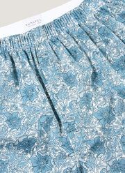 Men's Classic Boxer Shorts in Liberty Fabric in Stone Blue Floral