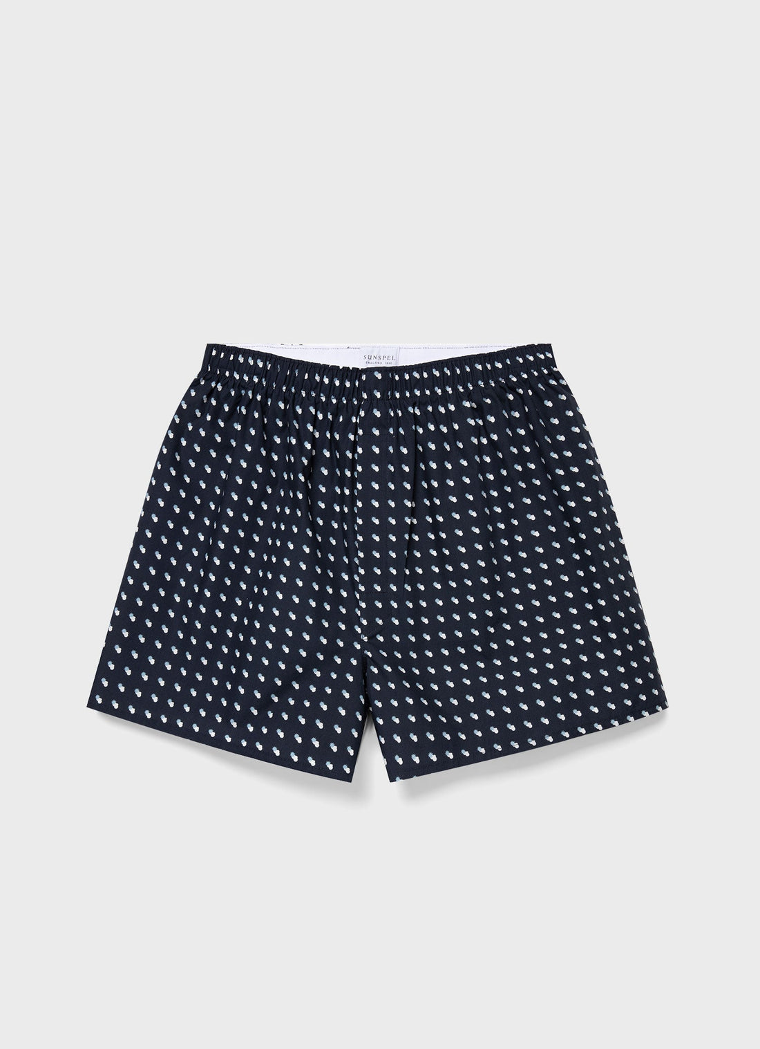 Men's Classic Boxer Shorts in Navy Sun & Clouds