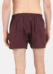 Men's Classic Print Boxer Shorts in Oxblood Mix Diamond Geo