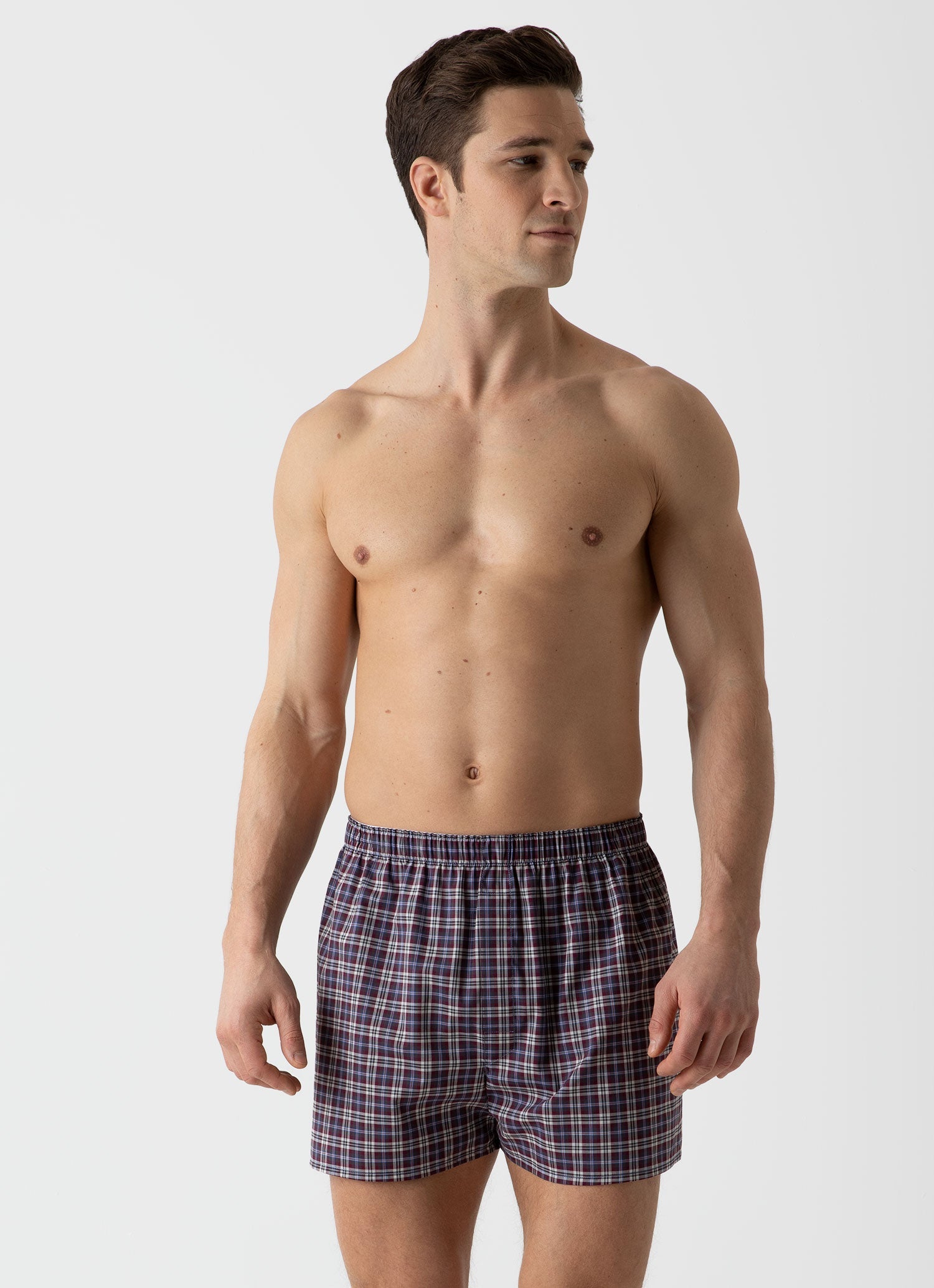 Men's Classic Boxer Shorts in Maroon Check