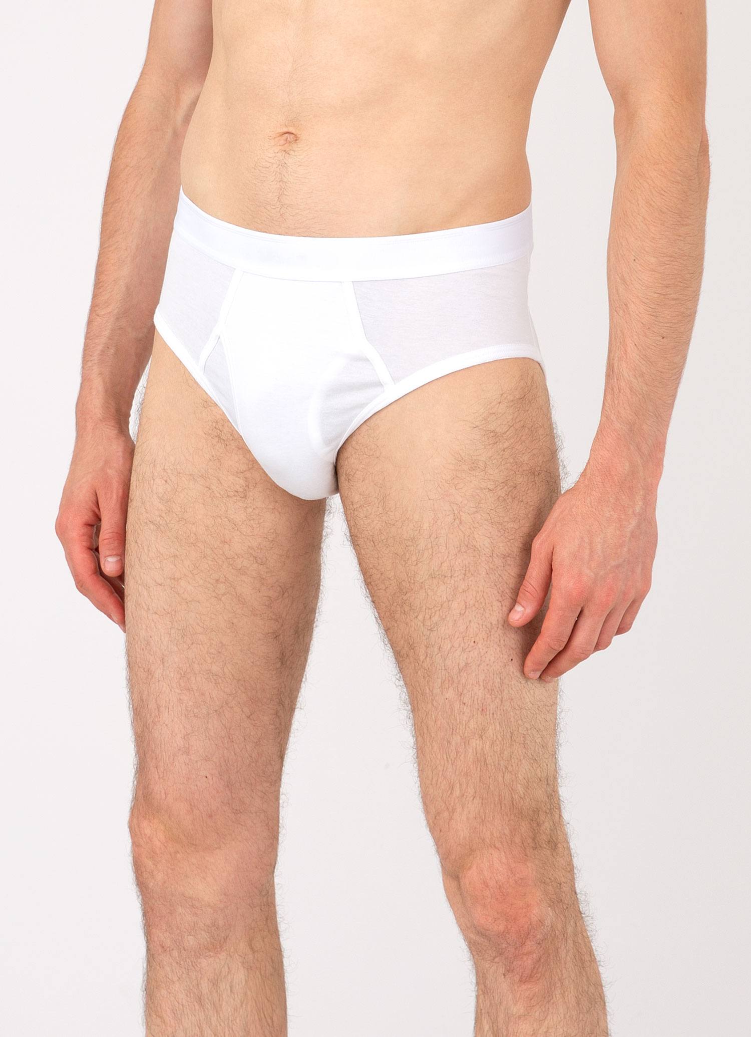 Men's Superfine Cotton Briefs in White in White