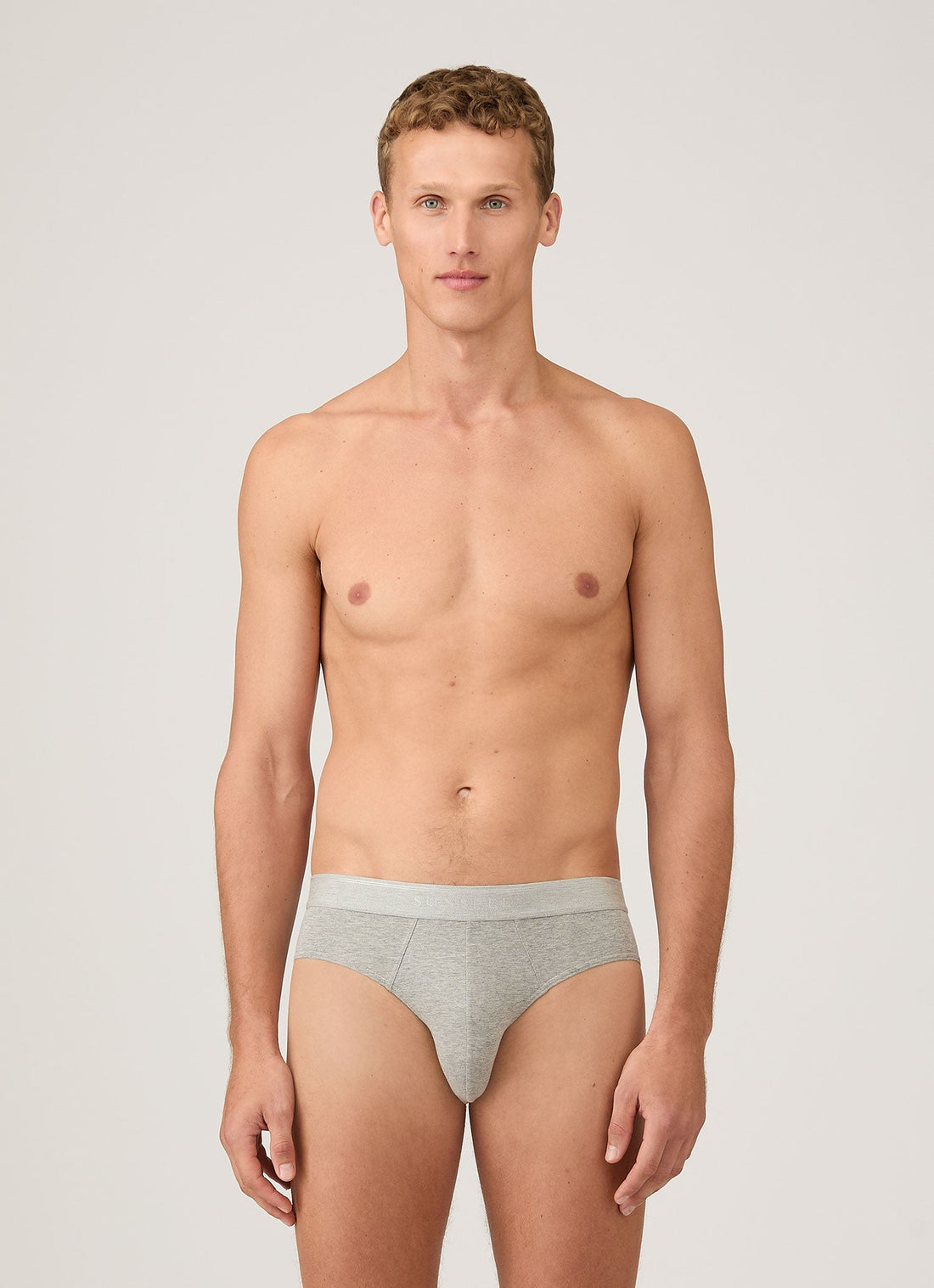 Men's Supima Cotton Stretch Briefs in Grey Melange