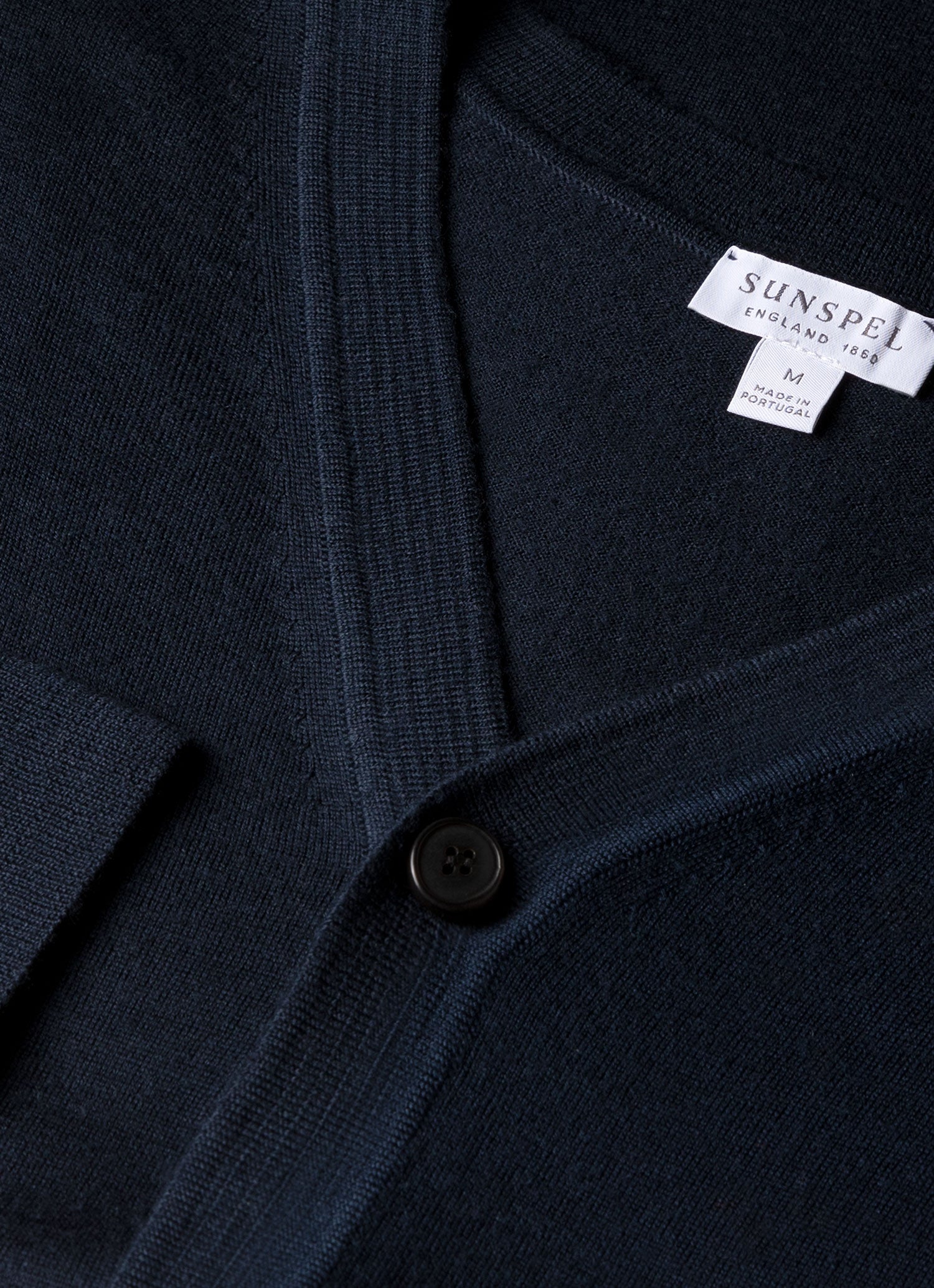 Men's Extra-Fine Merino Cardigan in Light Navy