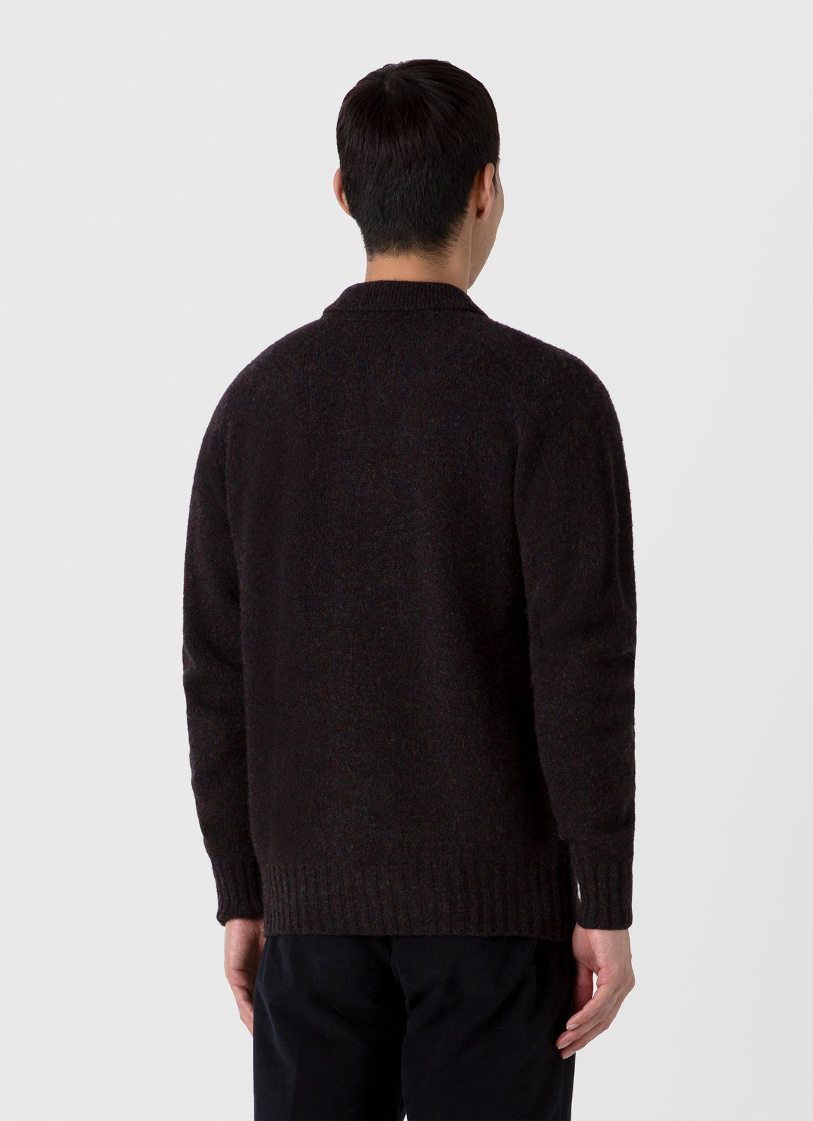 Men's Shetland Cardigan in Midnight Melange