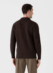 Men's Shetland Cardigan in Dark Green Melange