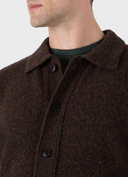 Men's Shetland Cardigan in Dark Green Melange