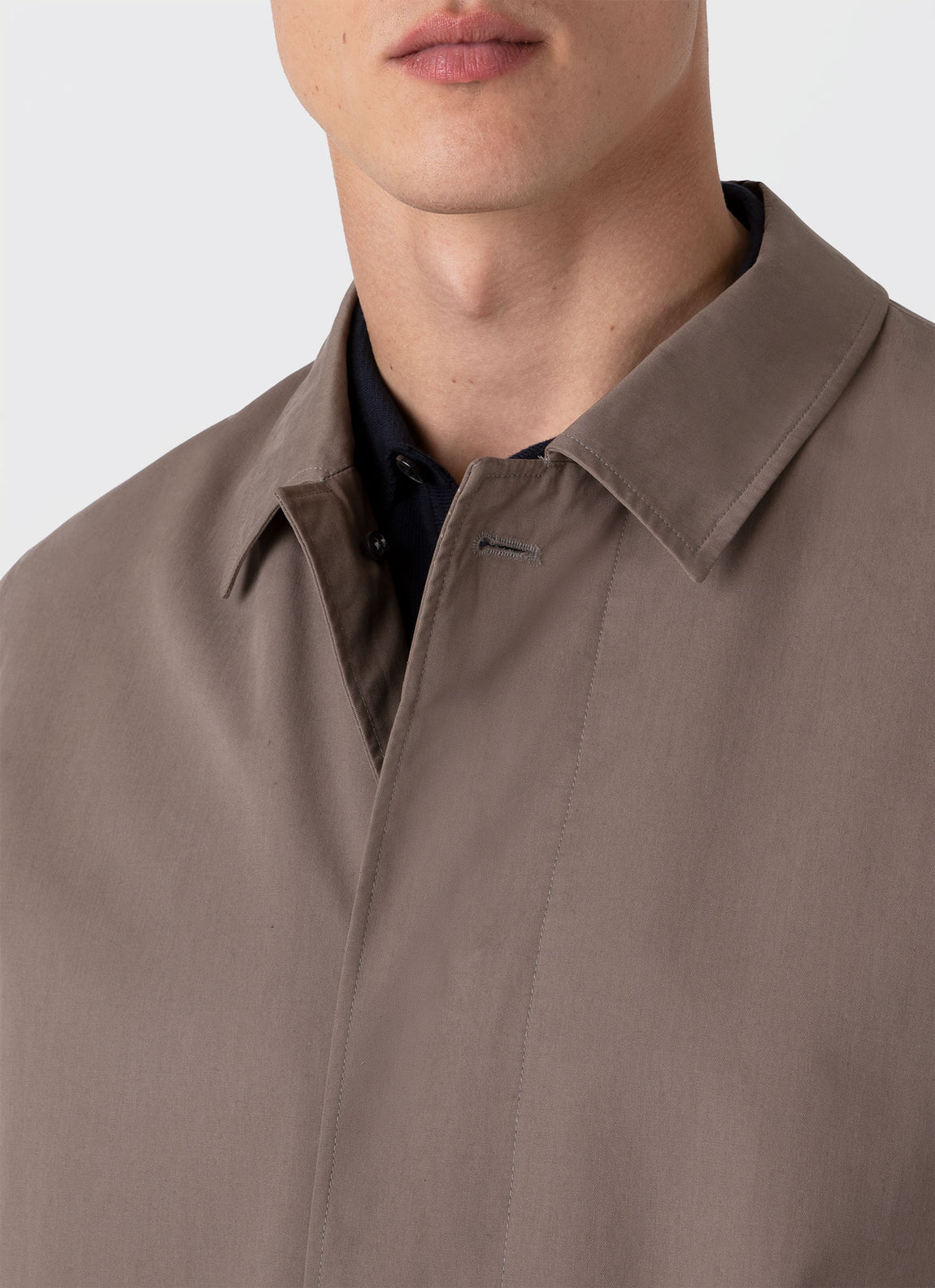 Men's Showerproof Cotton Mac in Dark Stone