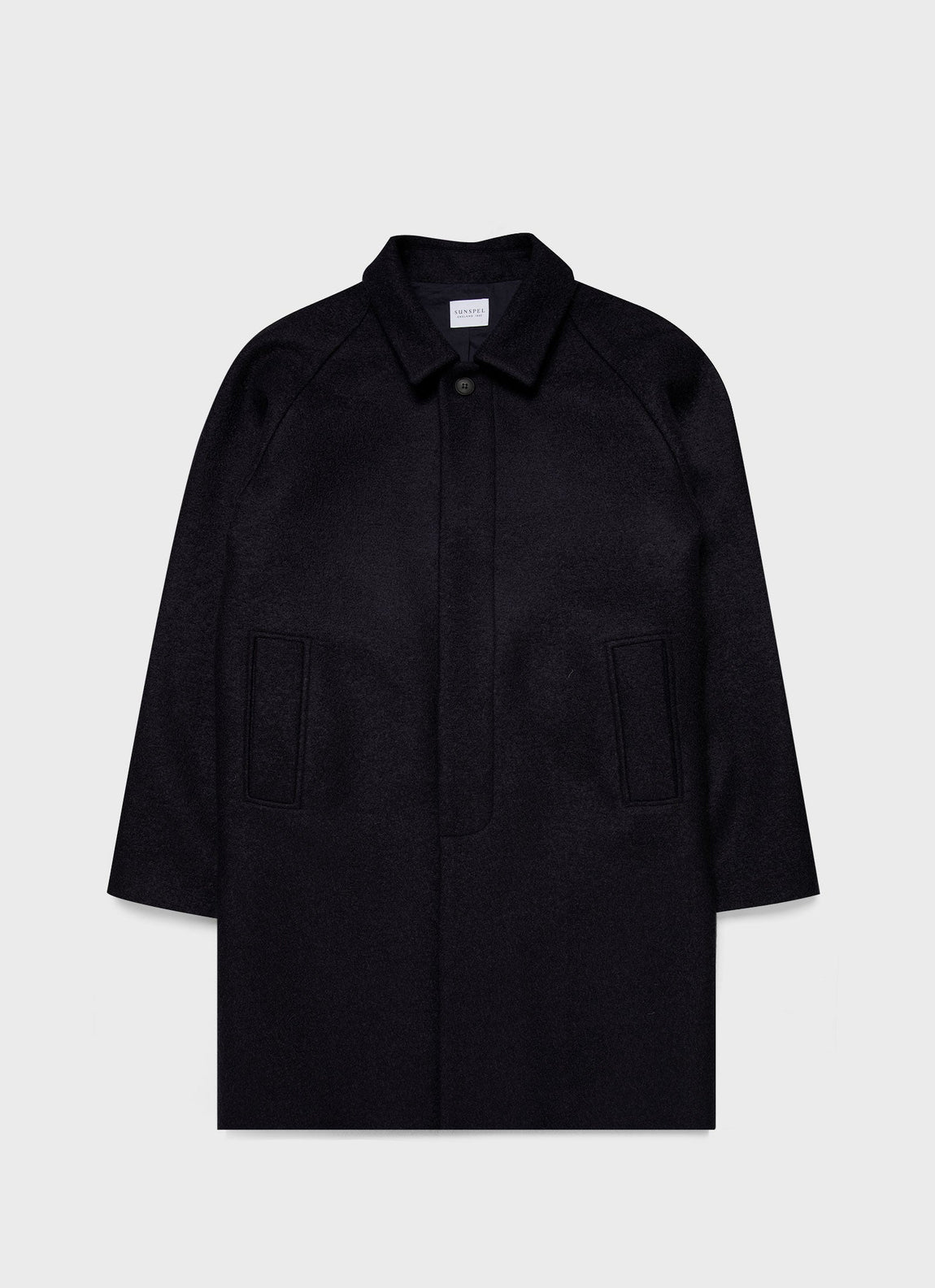 Men's Boiled Wool Car Coat in Navy