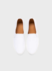 Men's Canvas Slip On Trainer in White