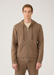 Men's Loopback Zip Hoodie in Dark Cedar