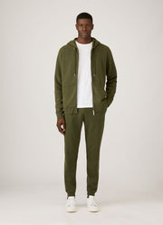 Men's Loopback Zip Hoodie in Deep Olive