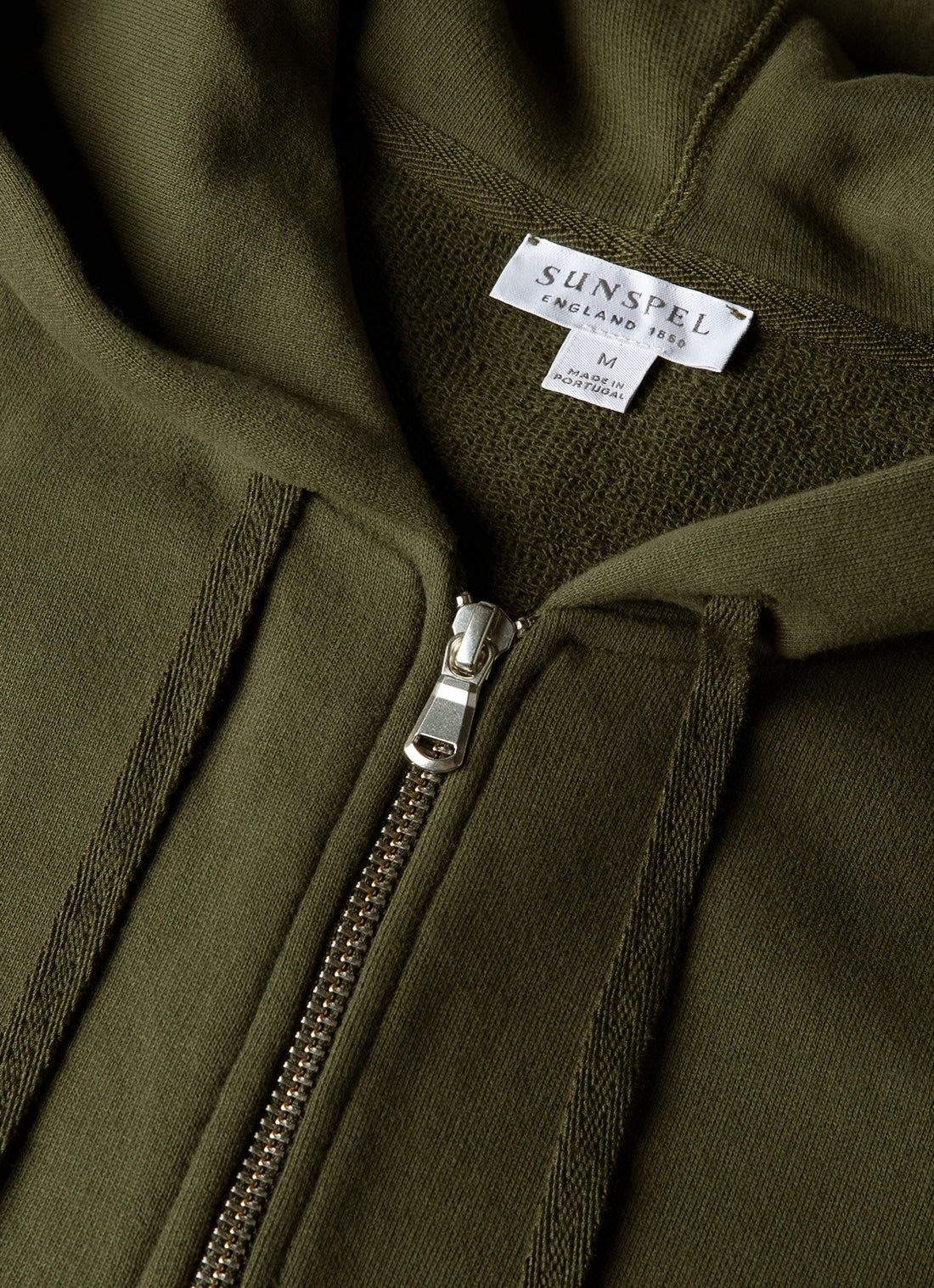Men's Loopback Zip Hoodie in Deep Olive