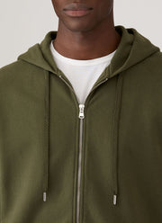 Men's Loopback Zip Hoodie in Deep Olive