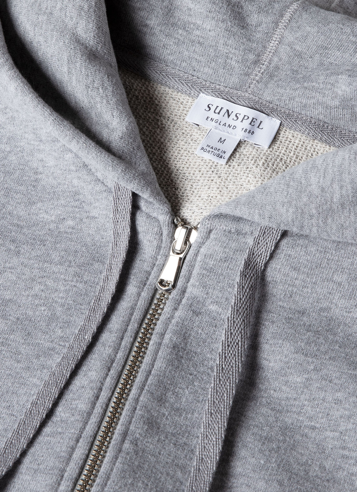 Men's Loopback Zip Hoodie in Grey Melange