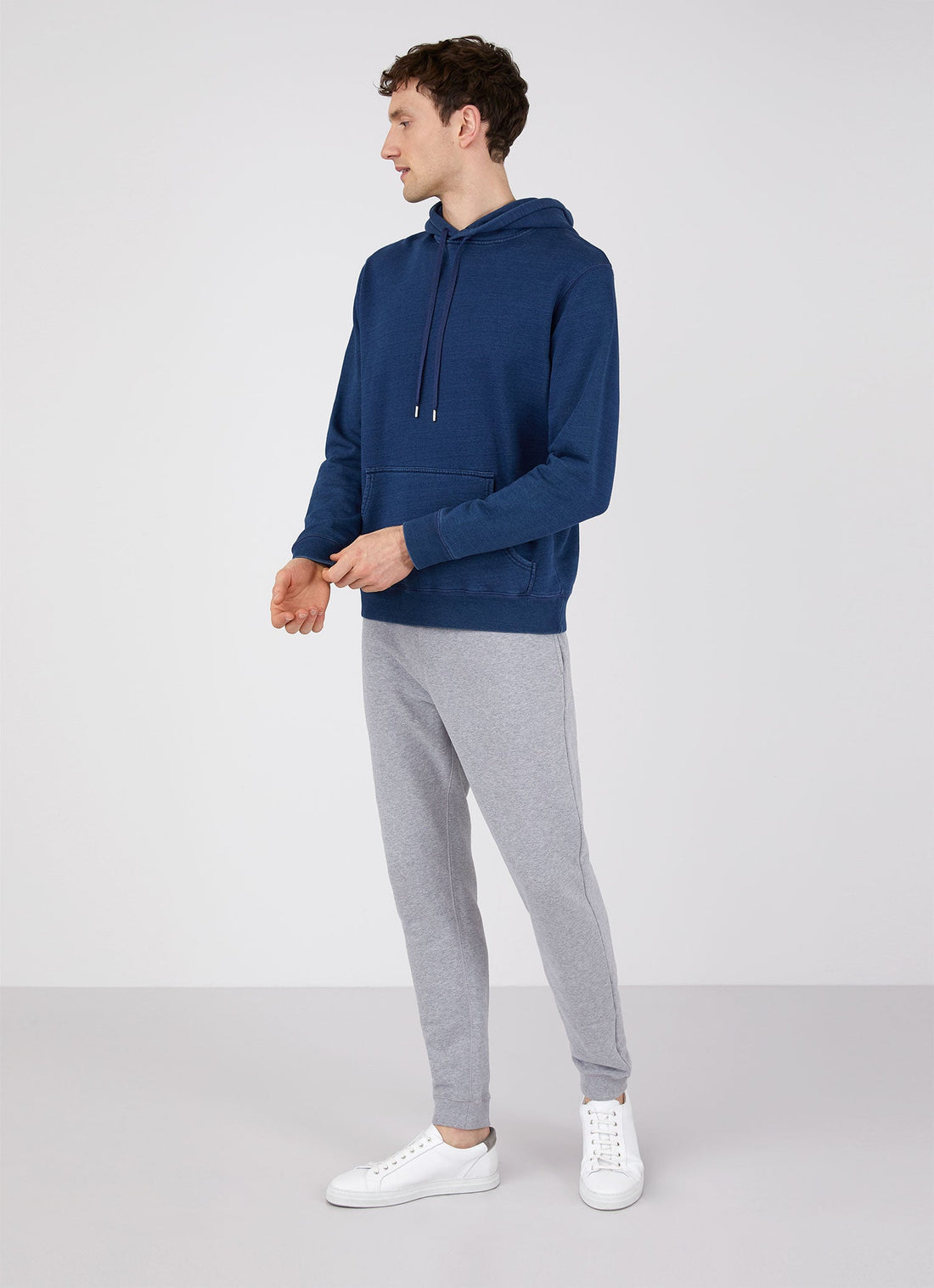 Men's Indigo Loopback Overhead Hoody in Real Indigo