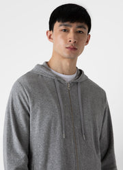 Men's Towelling Hoodie in Grey Melange