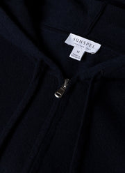 Men's Cashmere Zip Hoodie in Navy