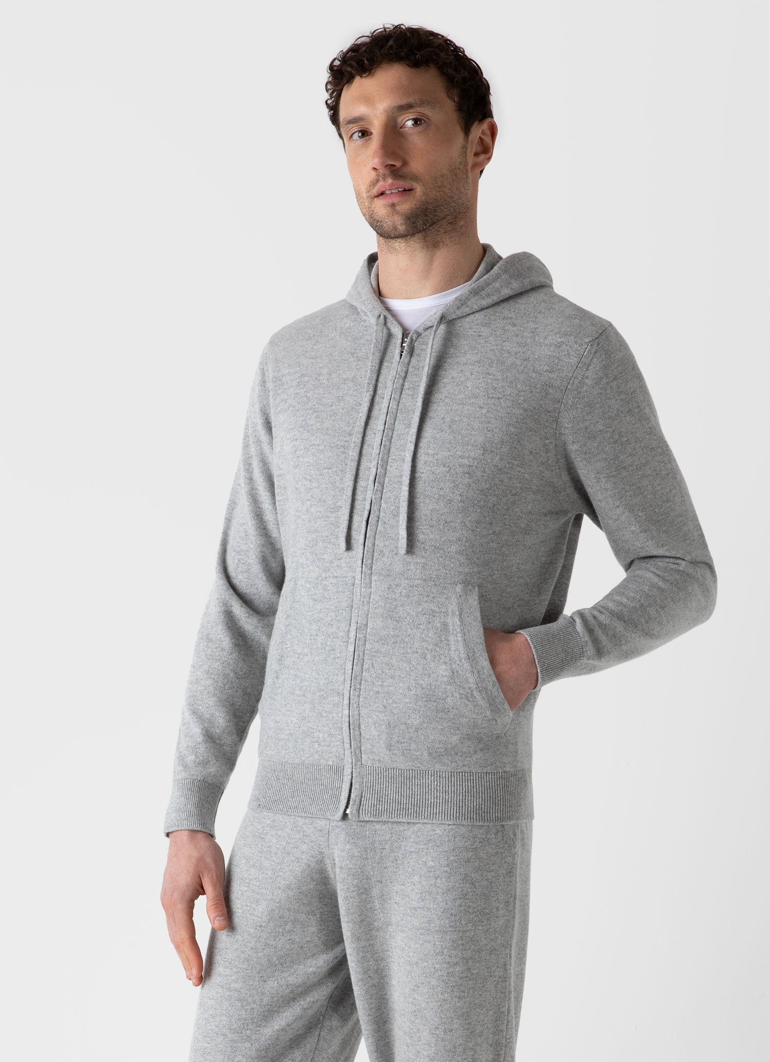 Men's Cashmere Lounge Set in Grey Melange