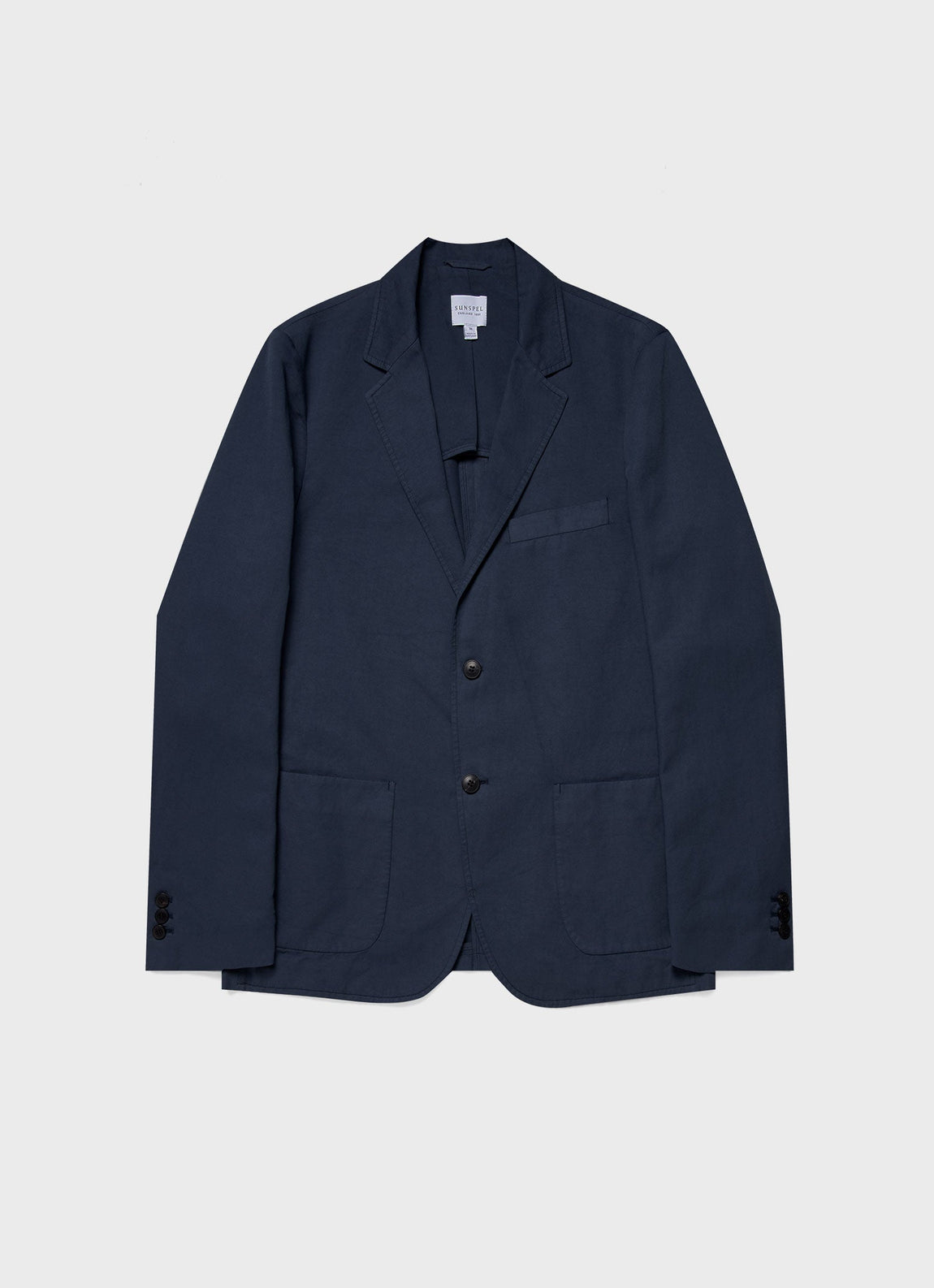 Men's Cotton Linen Unstructured Blazer in Navy