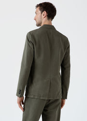 Men's Cotton Linen Two-Piece Suit in Khaki