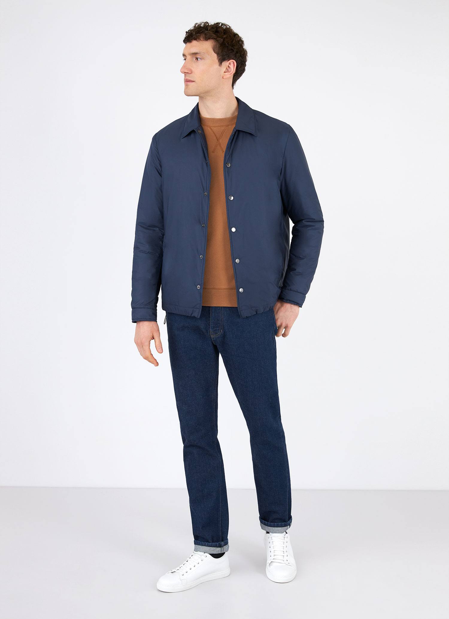 Men's Padded Coach Jacket in Navy