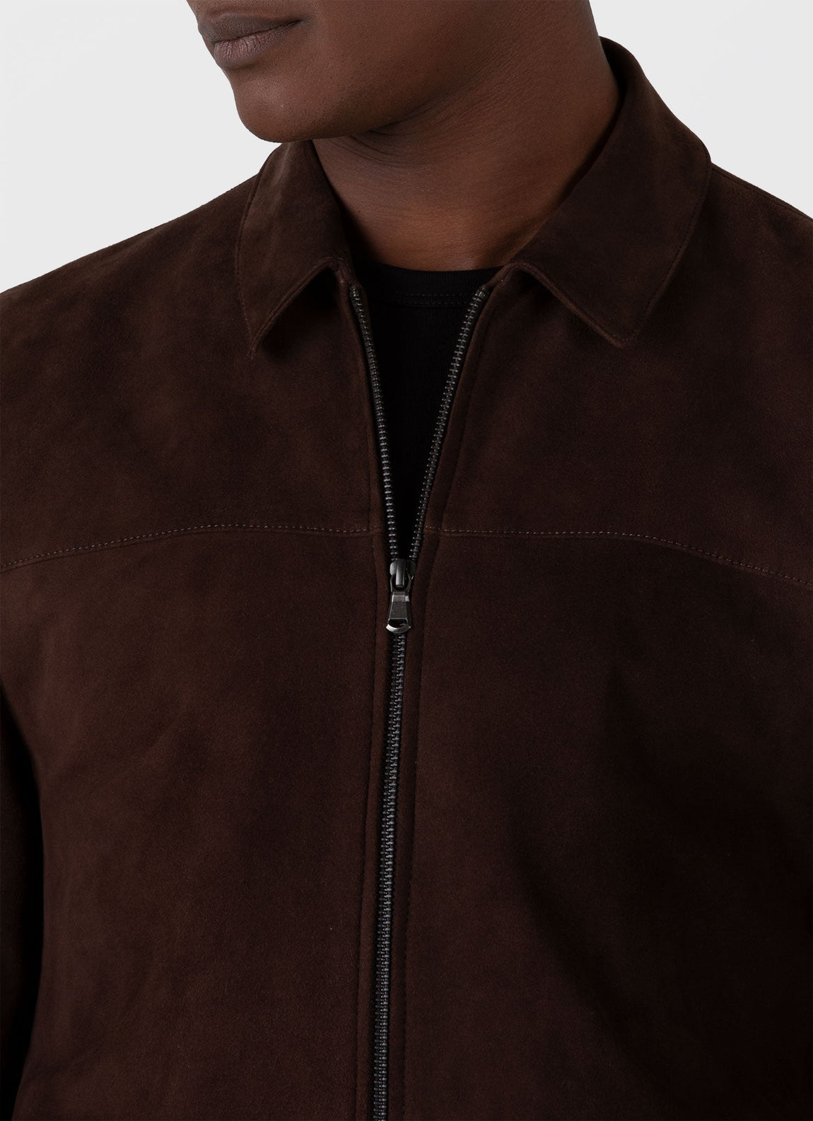 Men's Suede Harrington Jacket in Cocoa