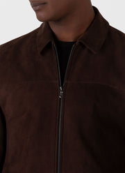 Men's Suede Harrington Jacket in Cocoa