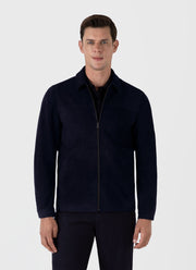 Men's Suede Harrington Jacket in Navy