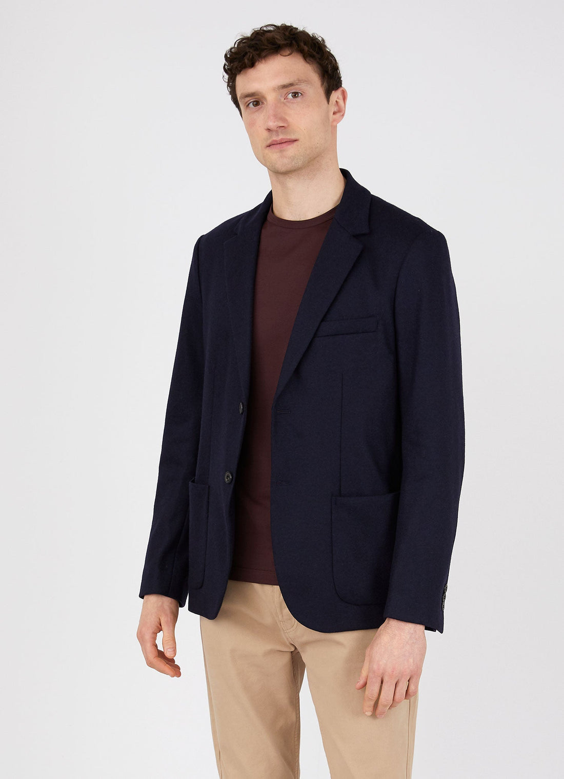 Men's Wool Blazer in Navy