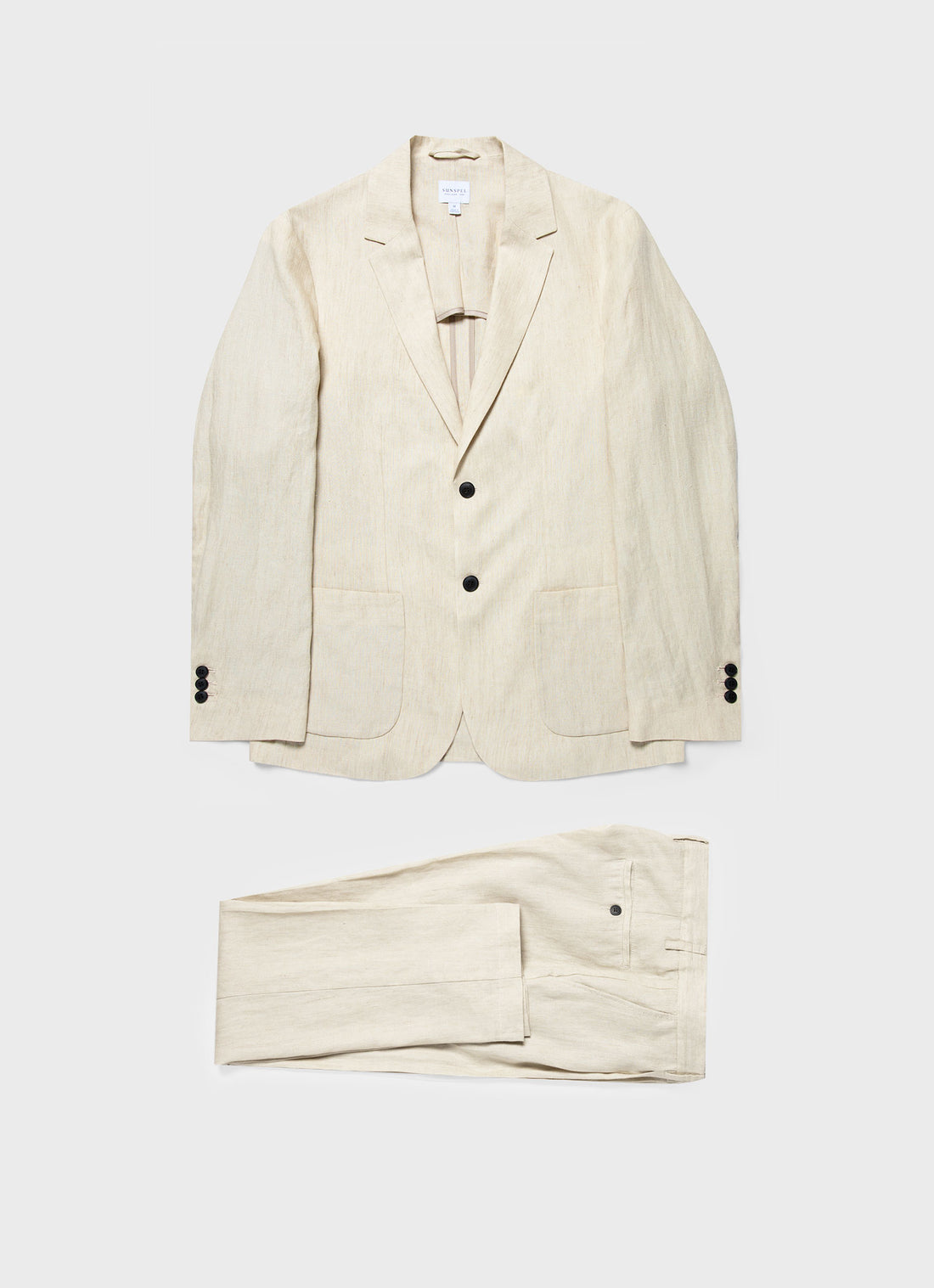 Men's Linen Two-Piece Suit in Light Sand