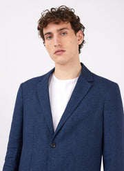 Men's Linen Blazer in Navy