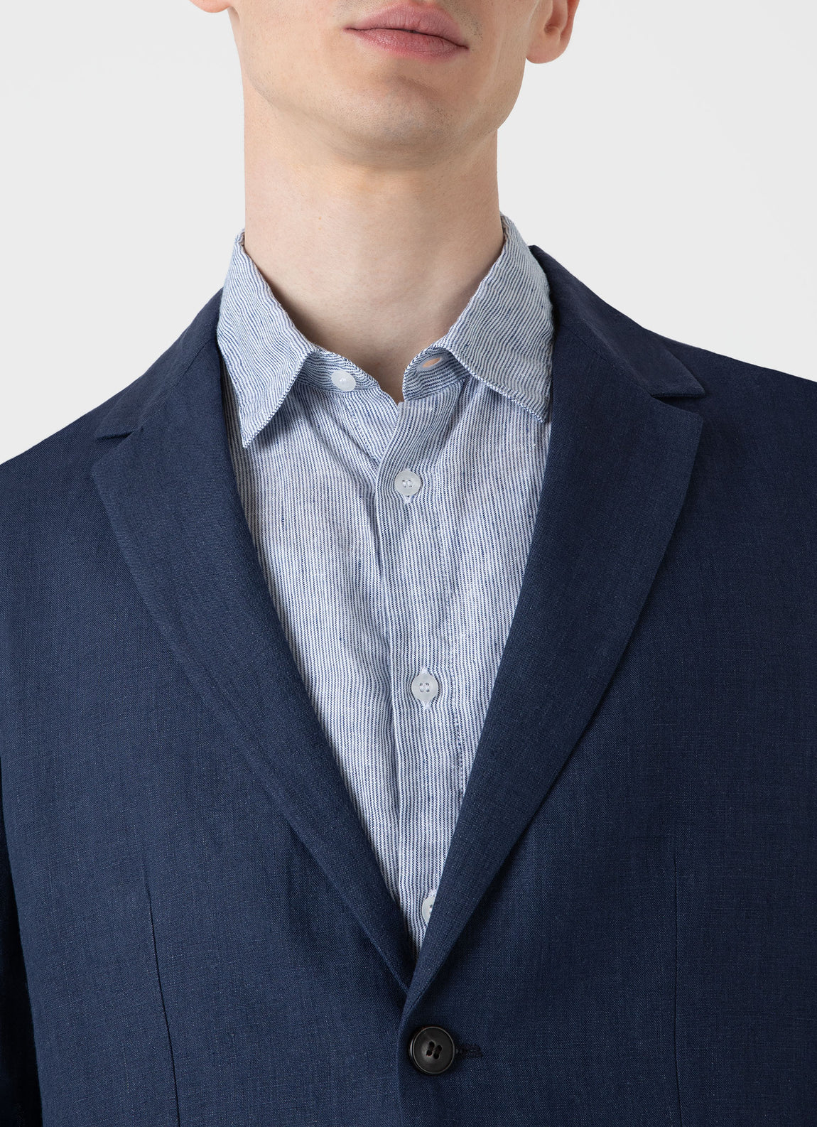 Men's Linen Blazer in Light Navy