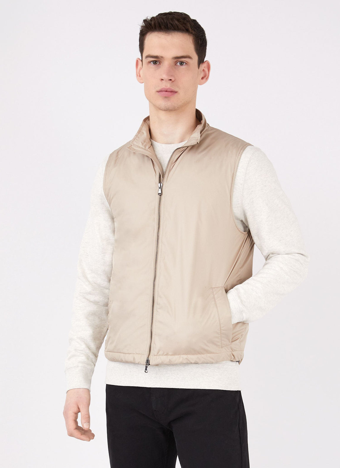 Men's Insulated Gilet in Light Stone