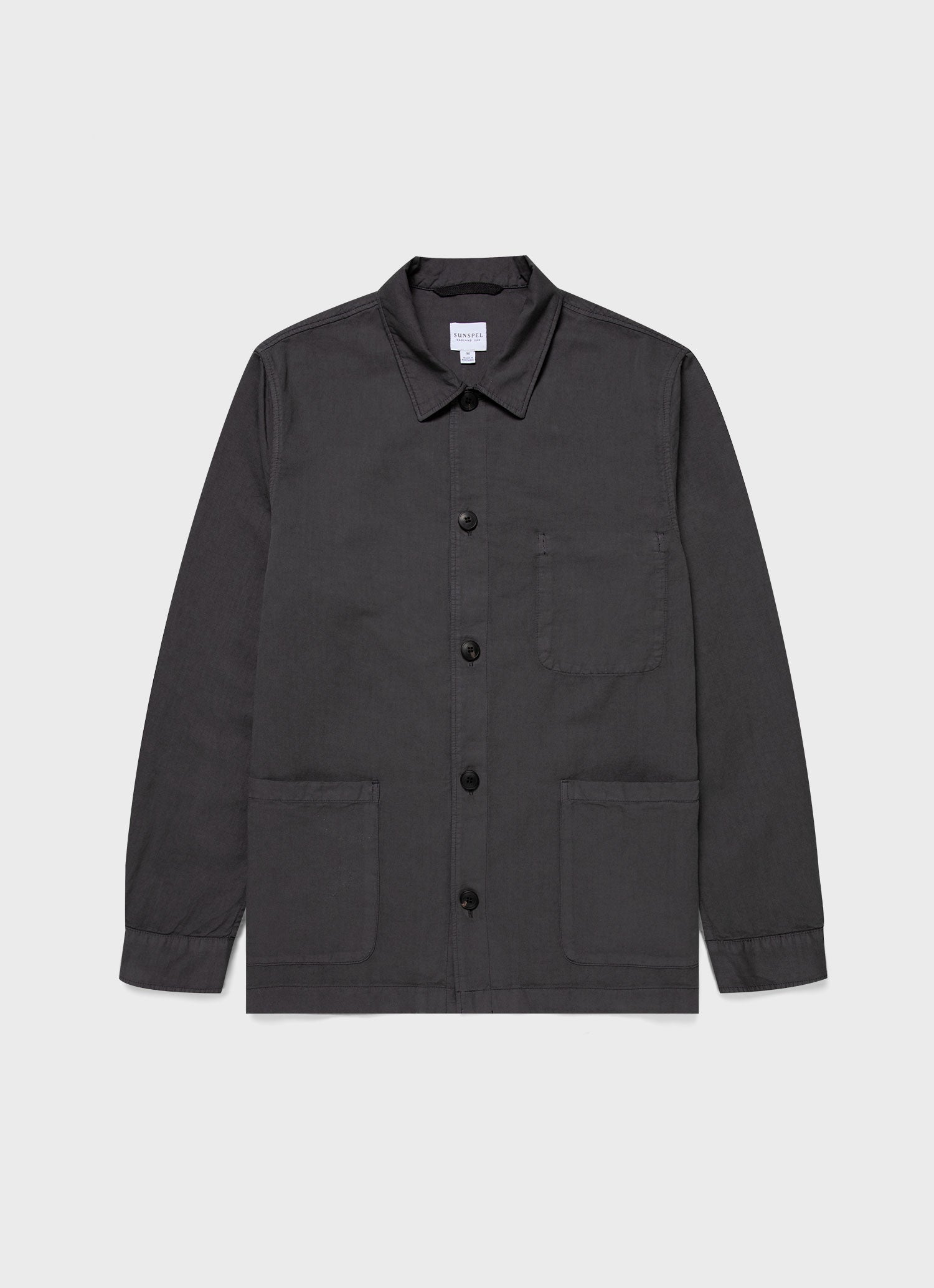 Men's Cotton Linen Twin Pocket Jacket in Charcoal