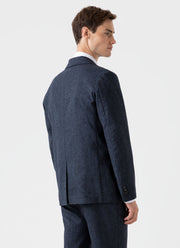 Men's Donegal Wool Blazer in Space Blue