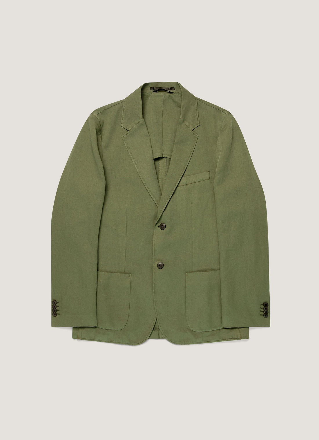 Men's Cotton Linen Two-Piece Suit in Deep Olive
