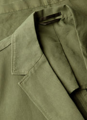 Men's Cotton Linen Two-Piece Suit in Deep Olive