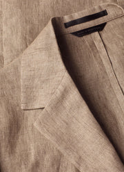 Men's Linen Blazer in Dune Melange