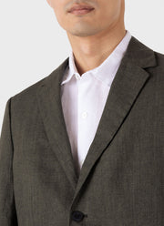 Men's Linen Blazer in Hunter Green