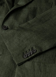 Men's Linen Blazer in Hunter Green