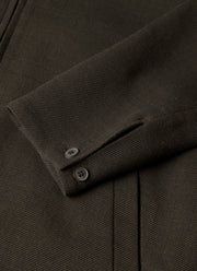 Men's Light Textured Wool Harrington Jacket in Truffle